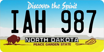ND license plate IAH987