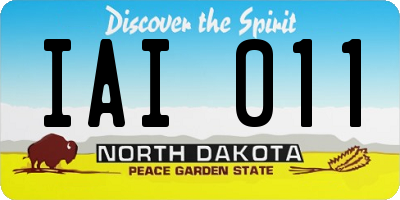 ND license plate IAI011