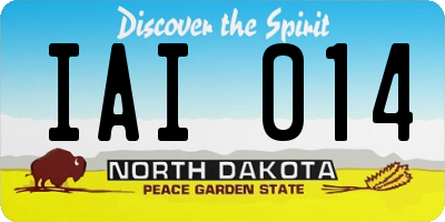 ND license plate IAI014