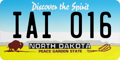 ND license plate IAI016