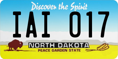 ND license plate IAI017
