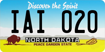 ND license plate IAI020