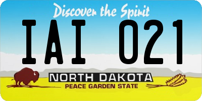 ND license plate IAI021
