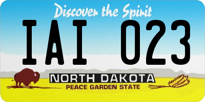 ND license plate IAI023