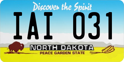 ND license plate IAI031