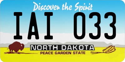 ND license plate IAI033