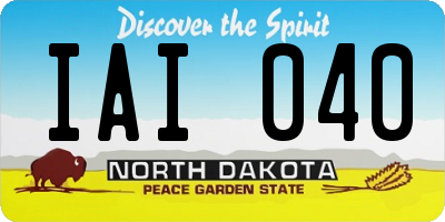 ND license plate IAI040