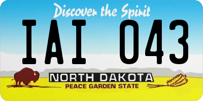 ND license plate IAI043