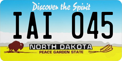 ND license plate IAI045