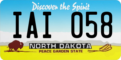 ND license plate IAI058