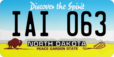 ND license plate IAI063