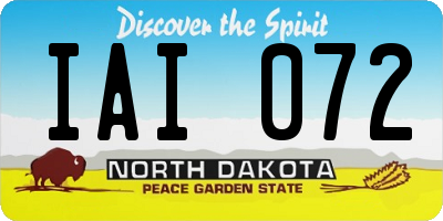 ND license plate IAI072