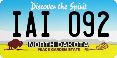 ND license plate IAI092