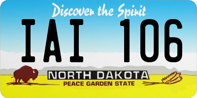 ND license plate IAI106