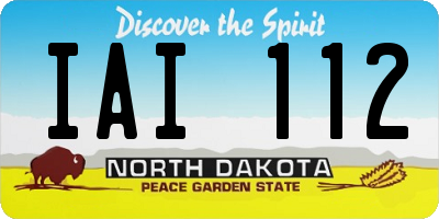ND license plate IAI112