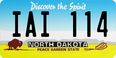 ND license plate IAI114