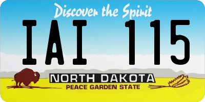 ND license plate IAI115