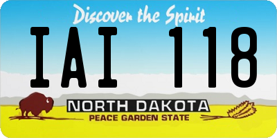 ND license plate IAI118