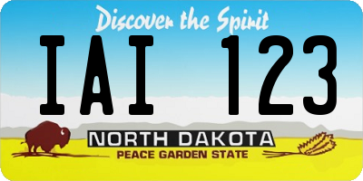 ND license plate IAI123