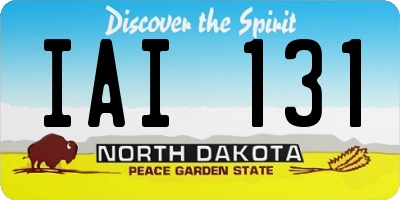 ND license plate IAI131