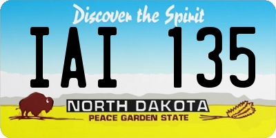 ND license plate IAI135