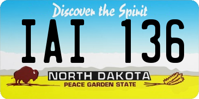 ND license plate IAI136