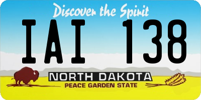 ND license plate IAI138