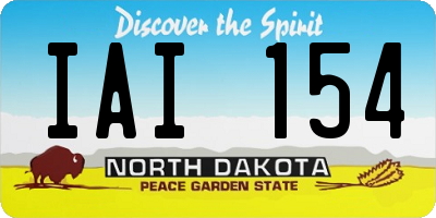 ND license plate IAI154