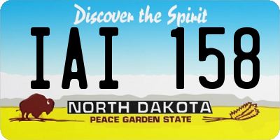 ND license plate IAI158