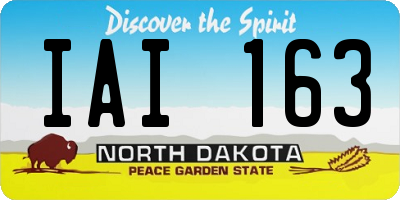 ND license plate IAI163