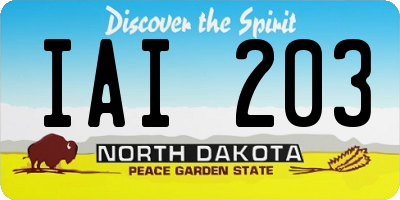 ND license plate IAI203
