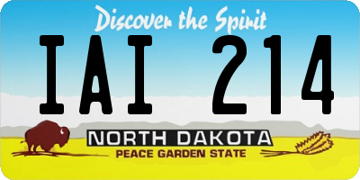 ND license plate IAI214