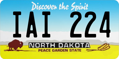 ND license plate IAI224