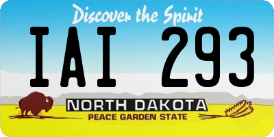 ND license plate IAI293