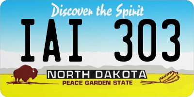 ND license plate IAI303
