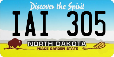 ND license plate IAI305