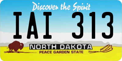 ND license plate IAI313