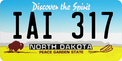 ND license plate IAI317
