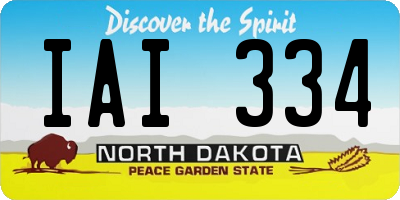 ND license plate IAI334