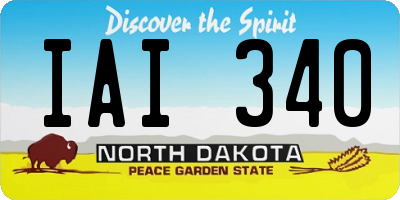 ND license plate IAI340