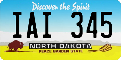 ND license plate IAI345