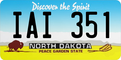 ND license plate IAI351