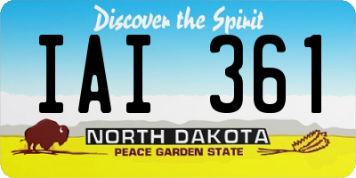 ND license plate IAI361