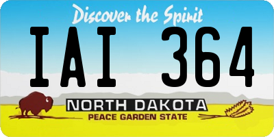 ND license plate IAI364