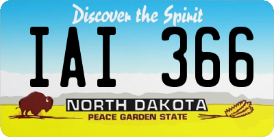 ND license plate IAI366