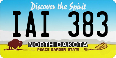 ND license plate IAI383