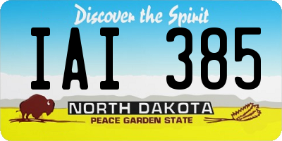 ND license plate IAI385