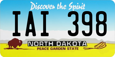 ND license plate IAI398