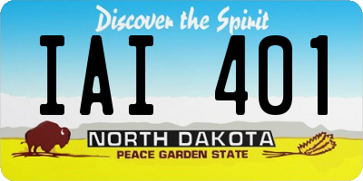 ND license plate IAI401