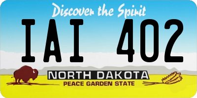 ND license plate IAI402